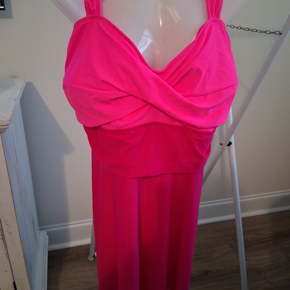 Pink & Magenta Two-piece Swim Dress By Aqua Eve